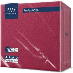 Bordowe Serwetki Flizelinowe Airlaid 40x40 cm (50 szt.) – PAW | Kup na własność