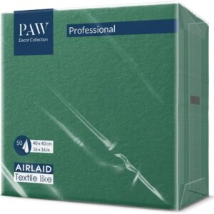 Ciemnozielone Serwetki Flizelinowe Airlaid 40x40 cm (50 szt.) – PAW | Kup na własność