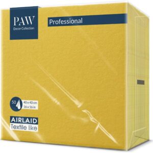 Żółte Serwetki Flizelinowe Airlaid 40x40 cm (50 szt.) – PAW Len | Kup na własność