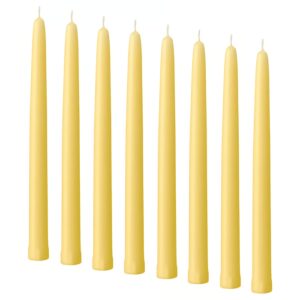 Stożkowe Bezzapachowe 100% Stearyna 25 cm (8 szt.) – Bladożółty
