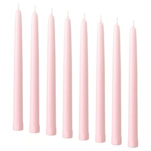 Stożkowe Bezzapachowe 100% Stearyna 25 cm (8 szt.) – Jasnoróżowy