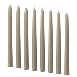 Stożkowe Bezzapachowe 100% Stearyna 25 cm (8 szt.) – Szarobeżowy